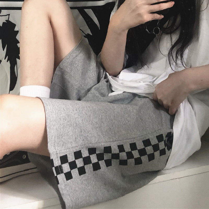 Side Checkered Plaid Shorts Pants