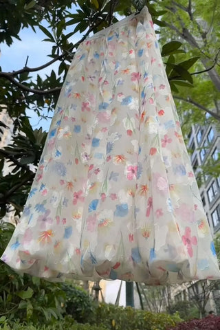 Sweet Floral Elegant Long Skirts