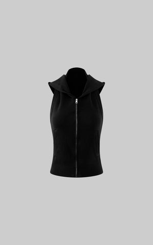 Knit Zip Hooded Vest
