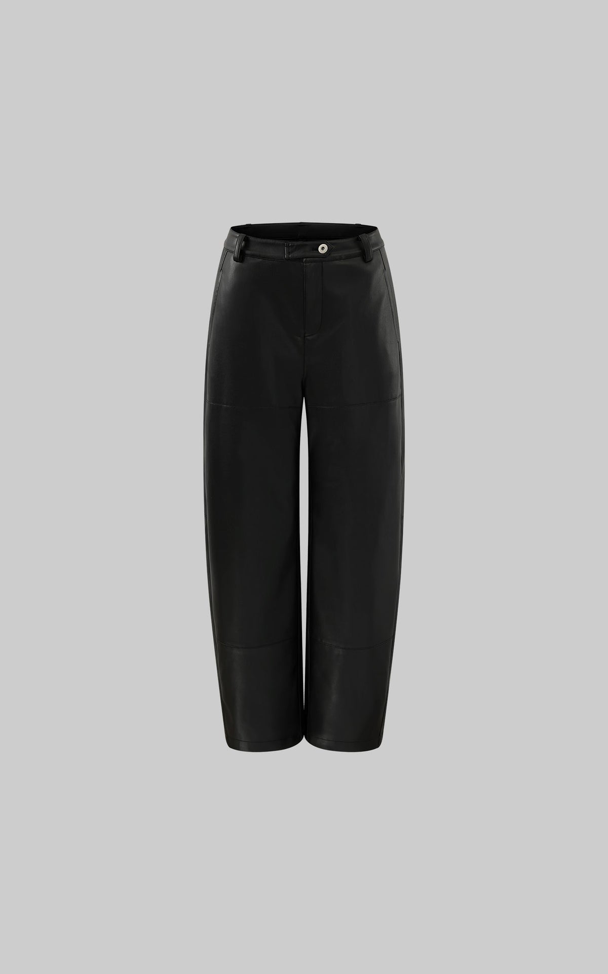 Black Faux Leather Wide-Leg Pants