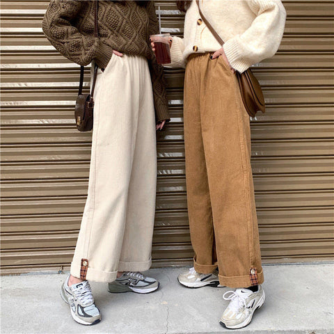 High Waist Full Corduroy Wide Leg Pants