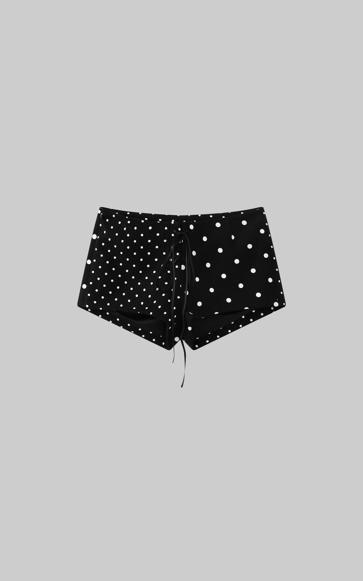 Mixed Dot Print Drawstring Shorts with Graphic Cut