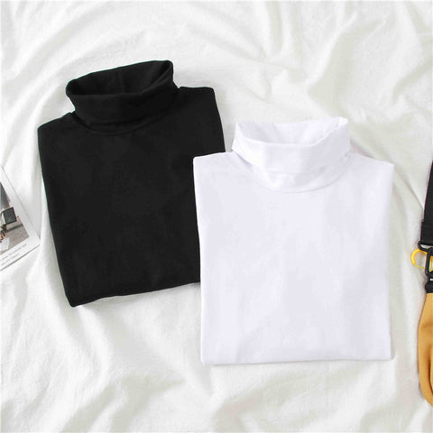 High Neck Long Sleeve Casual Slim Shirt