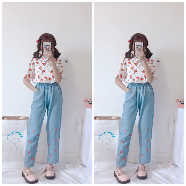 Strawberry Print Vintage Shirt