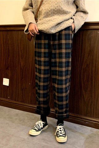 Retro Plaid Colors Long Pants