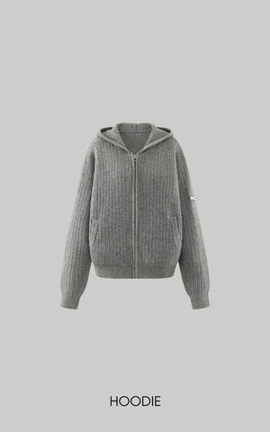 Textured Knit Hoodie and Shorts Set