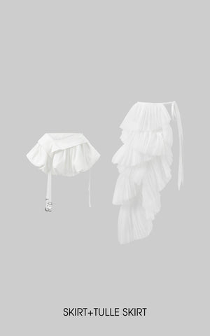 Asymmetric Layered Skirt Set