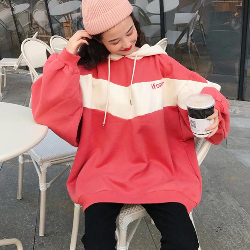 Loose Oversized Patchwork Hoodie