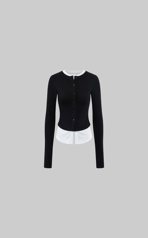 Layered V-Neck Long Sleeve Top