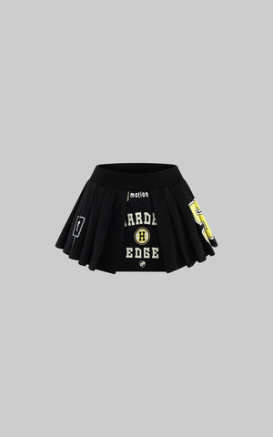 Graphic Pleated Mini Skirt