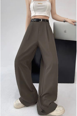 High Waist Loose Straight Office Long Pants