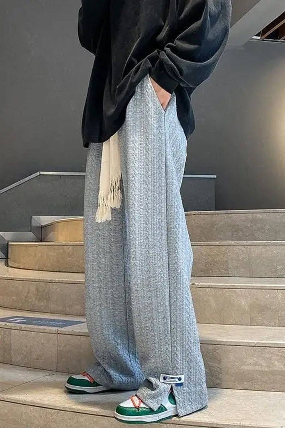 Loose Casual Colors Side Slit Men Sweatpants