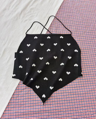 Sexy Heart Printed Bandage Crop Tops