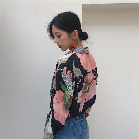 Vintage Blumenbluse Shirt