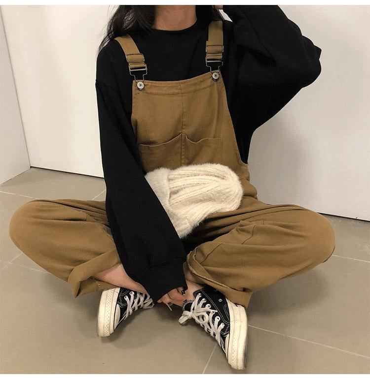 Loose Solid Wide Leg Trendy Jumpsuits