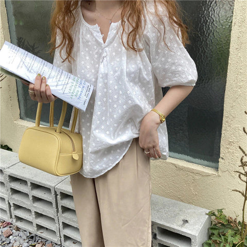 Lockere Eleganz Süßes Retro Blusenshirt 