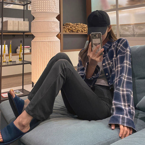 Long Sleeve Plaid Pattern Cropped Shirt