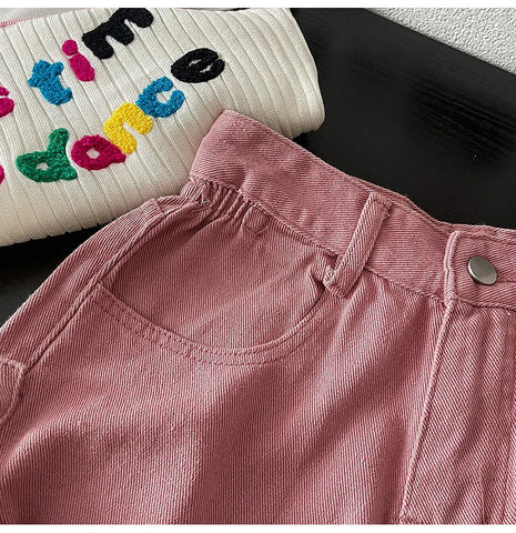 High Waist Classic Pink Denim Shorts