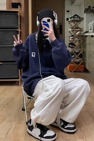 Loose Love Patchwork Collar Sweater