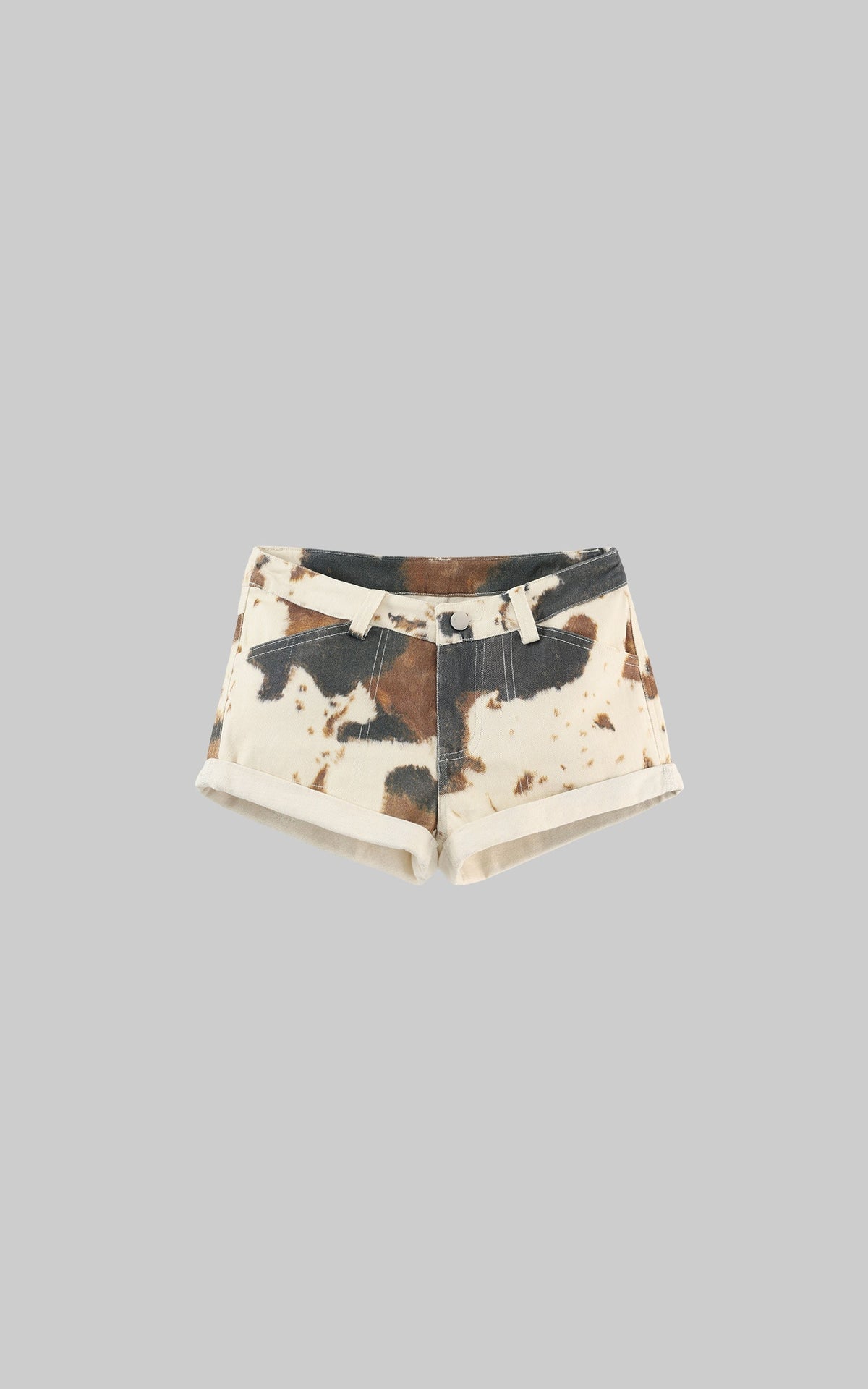 Low-Rise Denim Shorts with Rolled Hem