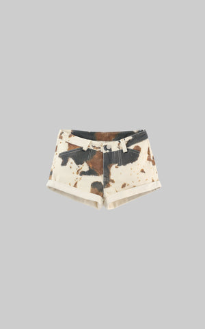 Low-Rise Denim Shorts with Rolled Hem