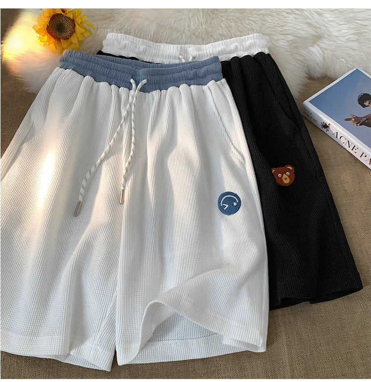 Casual Cartoon Embroidered Home Wear Shorts Pants