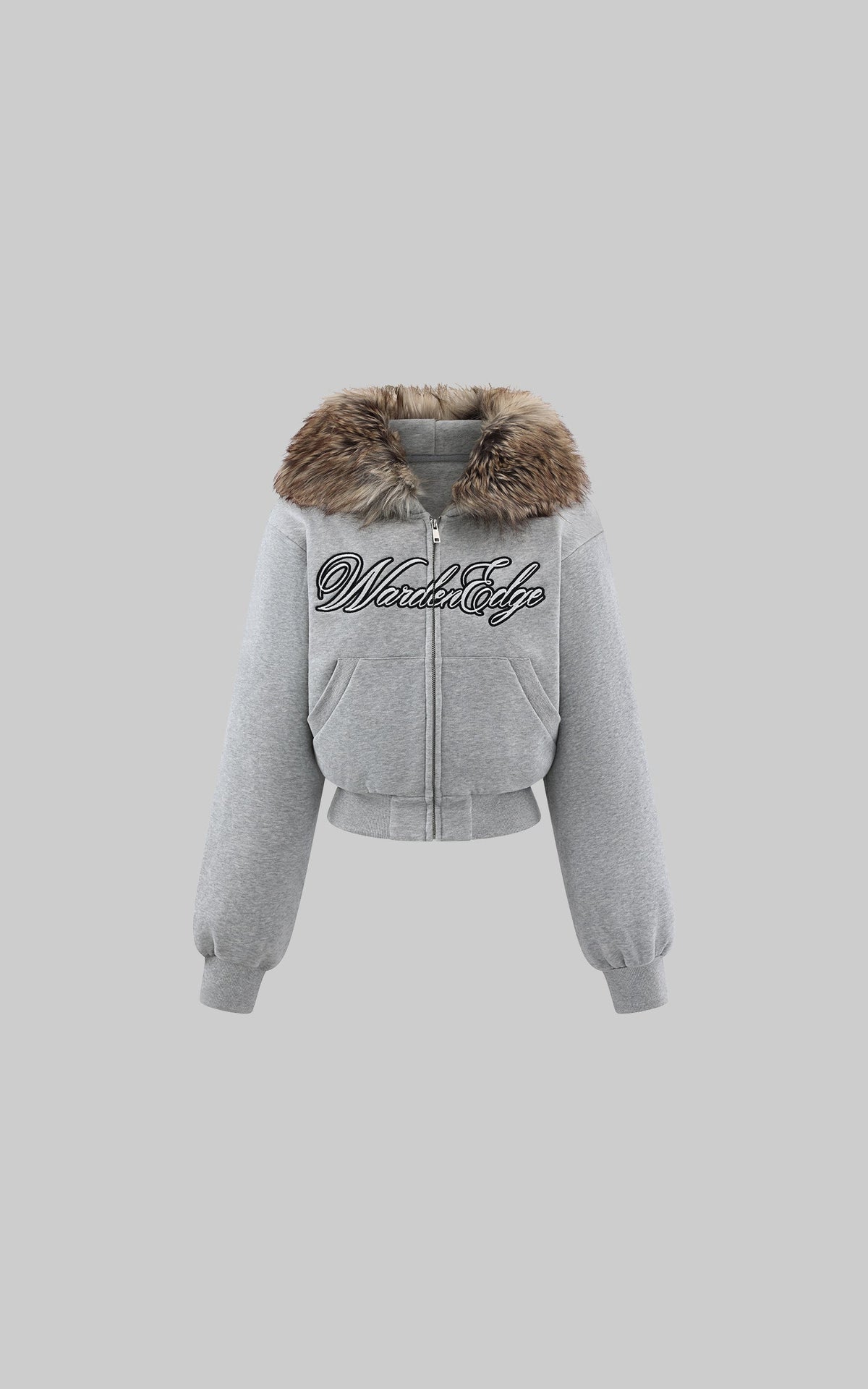 Faux-Fur Hood Cropped Hoodie