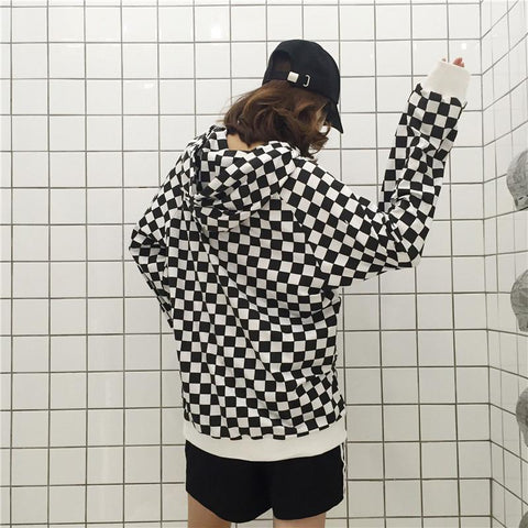 Checkerboard Plaid Hoodie