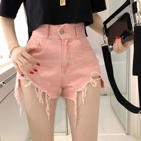 High Waist Ripped Sexy Shorts Jeans