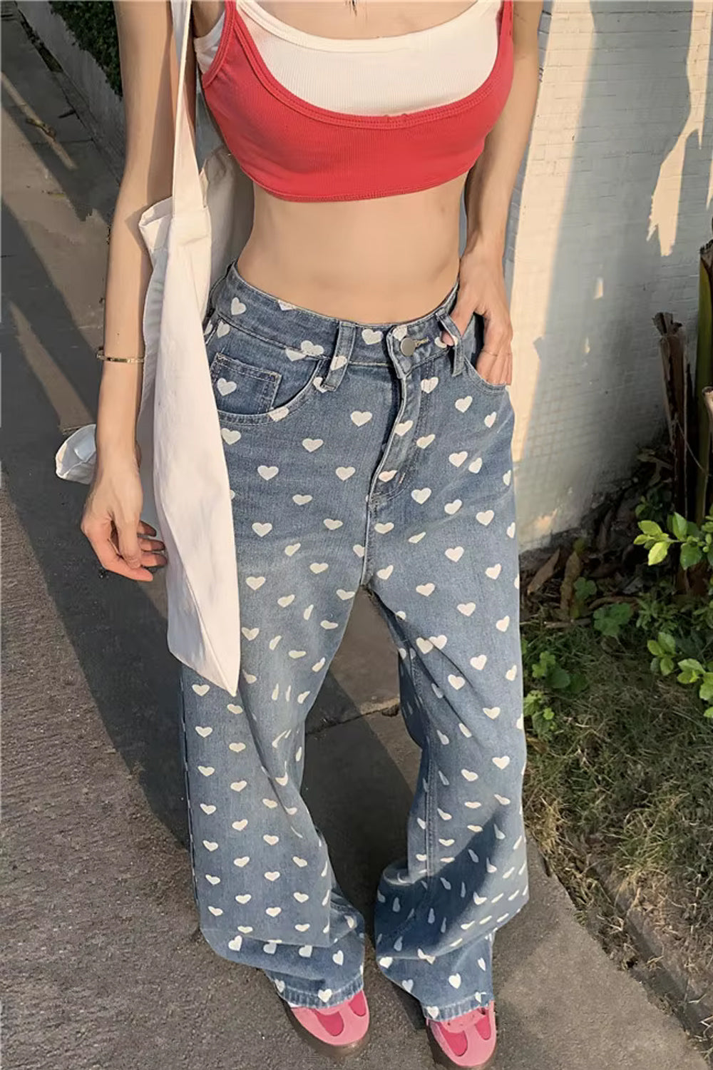 Loves Full Pattern Long Jeans Pants
