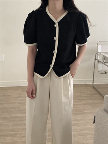 Elegant Puff Sleeve Office Blouse Shirt