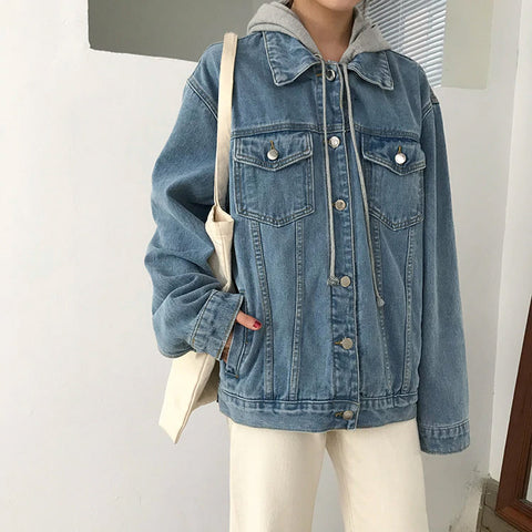 Denim Jacket Hooded Style