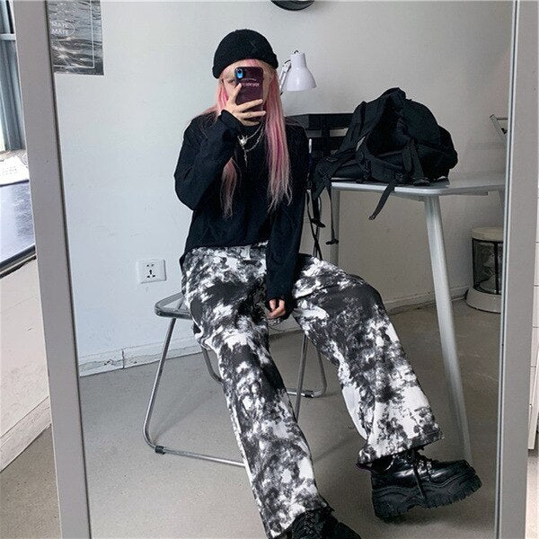 High Waist Casual Tie Dye Loose Sweatpants