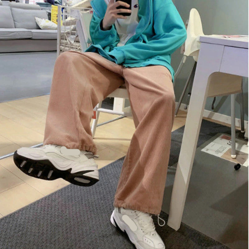 Loose Wide Leg Corduroy Sweatpants