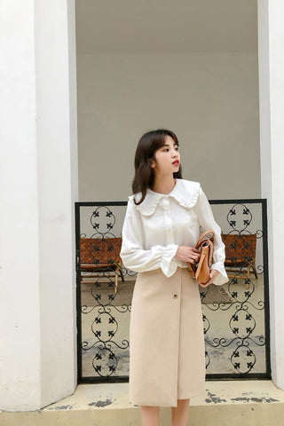 Long Sleeve Sailor Collar Blouse Shirts