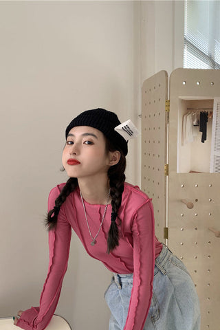 Long Sleeve Ruffle Style Slim Shirts