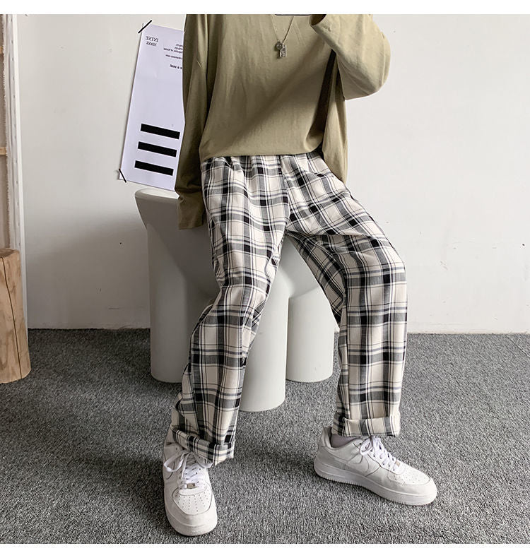 Loose Elastic Hip Hop Plaid Pants