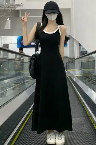 Loose Sleeveless Off Shoulder Long Dress