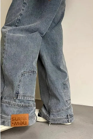 High Waist Reversed Style Jeans Pants
