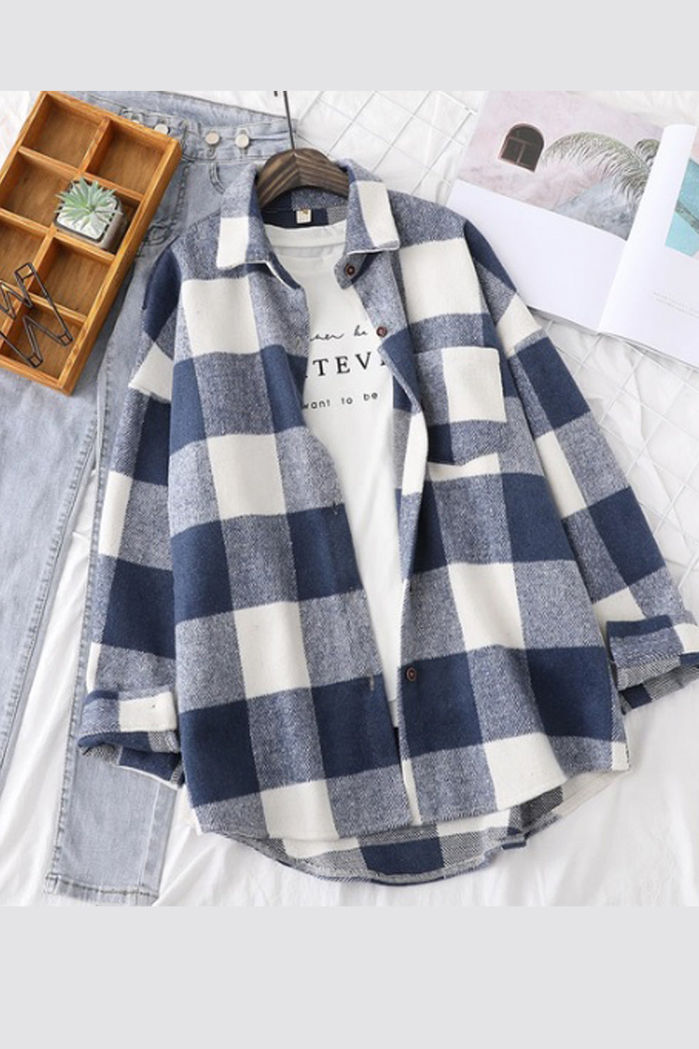 Big Plaid Woolen Thick Oversize Shirt