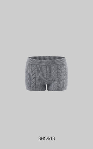Cable Knit Sweater & Shorts Set with Matching Leg Warmers
