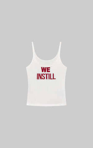 Textured Knit Tank Top with “WE INSTILLâ€?Jacquard Logo