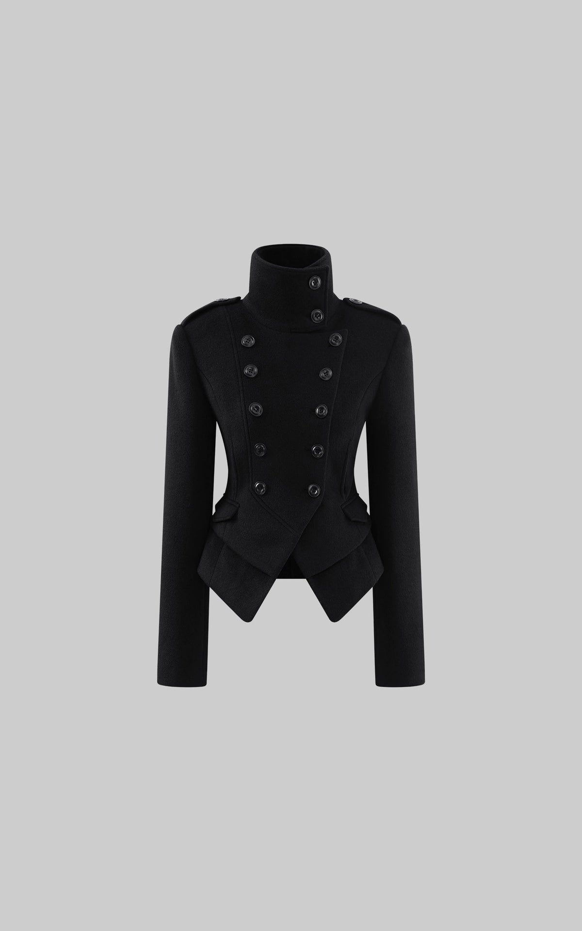 Structured Double-Breasted Cropped Jacket