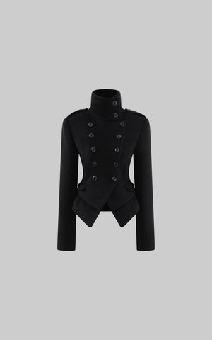 Structured Double-Breasted Cropped Jacket