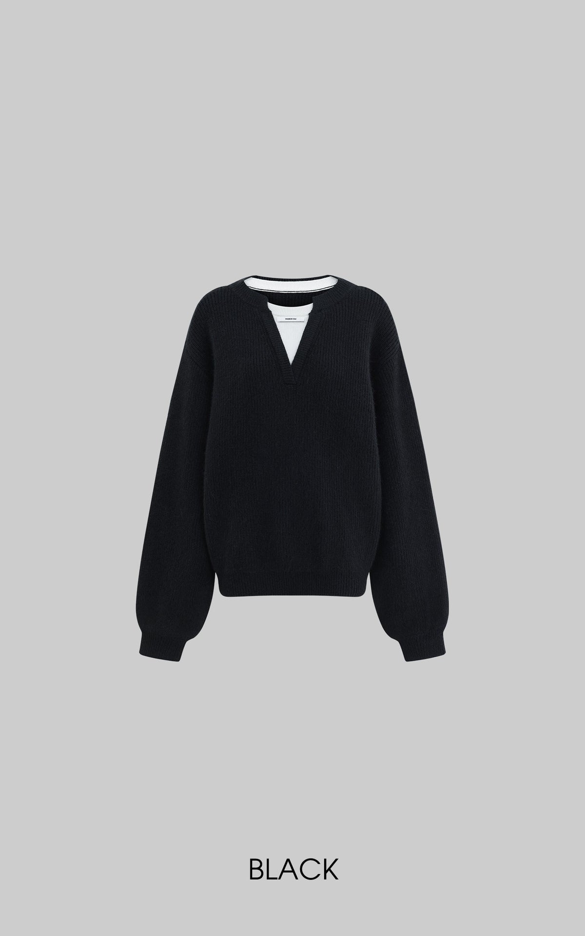 Layered V-Neck Knit Sweater