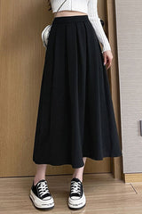 High Waist A-Line Long Pleated Skirts