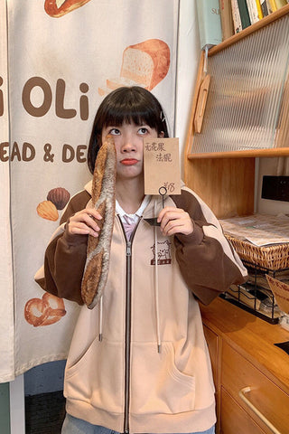 Cute Bear Pocket Embroidery Hoodie
