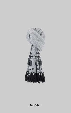 Polar Jacquard Knit Sweater & Scarf Set