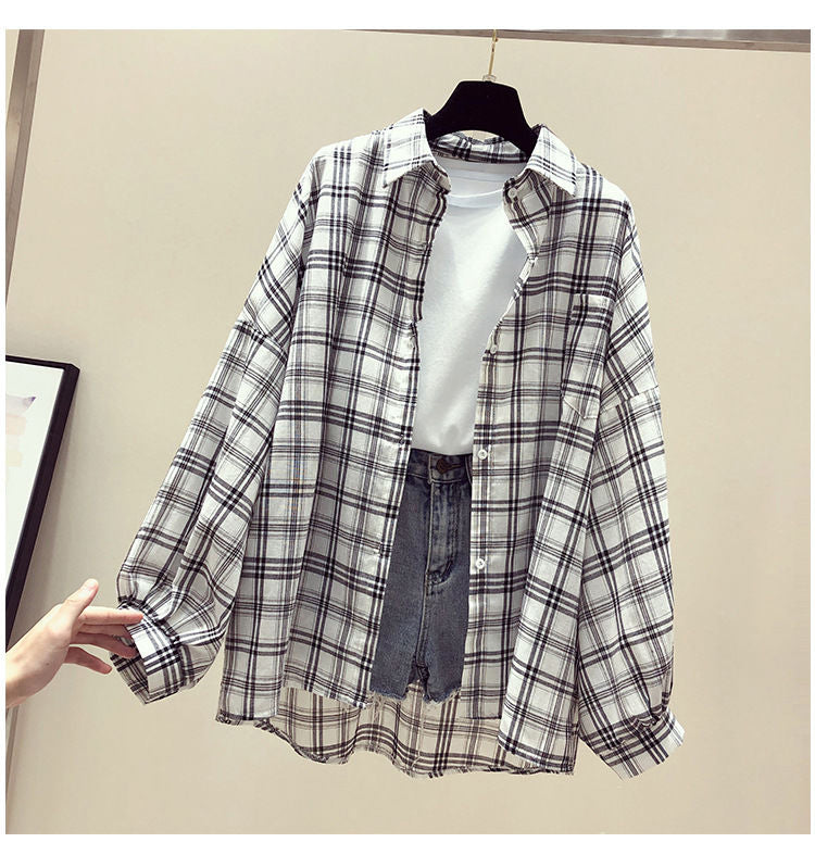 Lovely Plaid Flannel Blouse Shirt