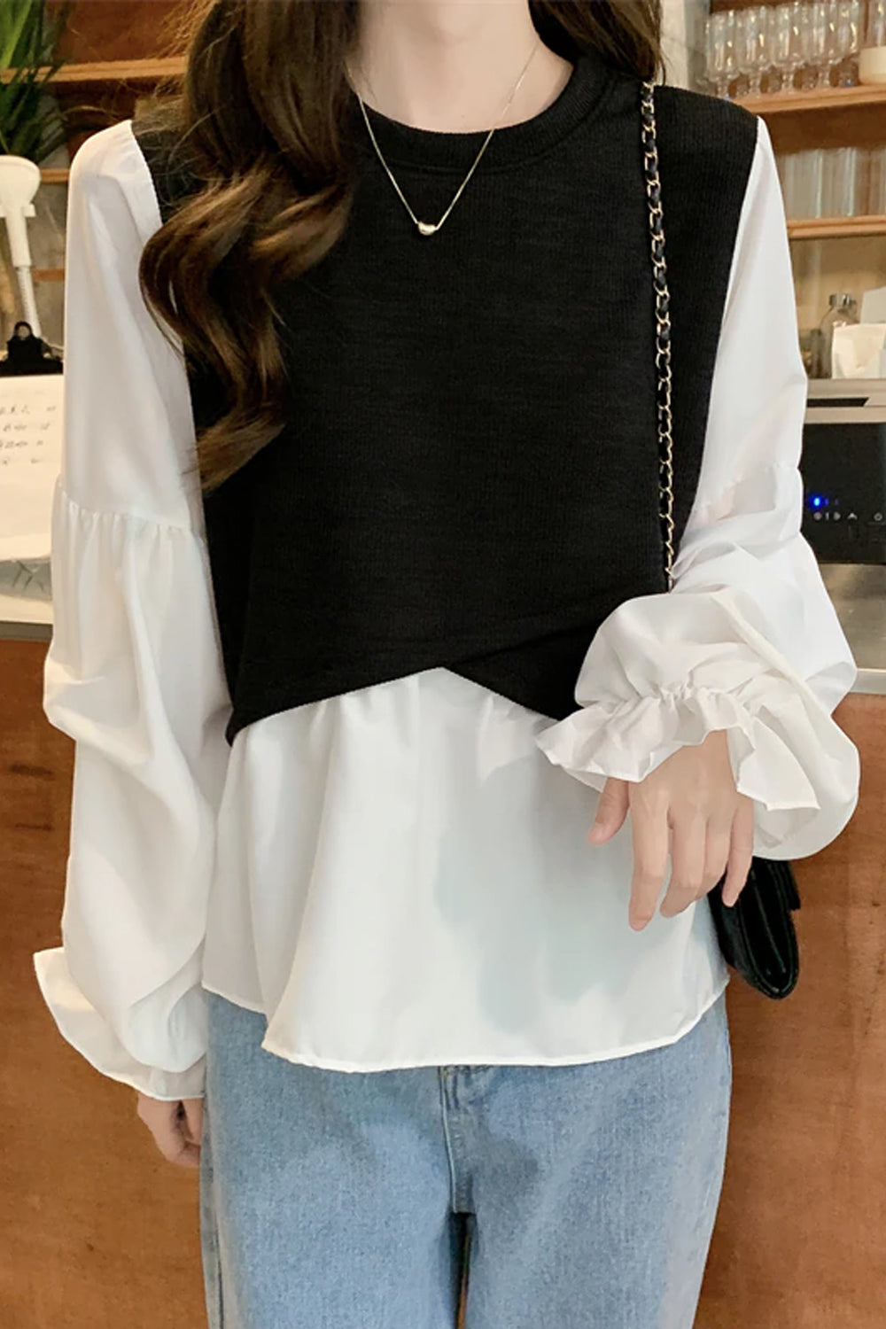 Long Sleeve Two Style Elegant Office Blouse Shirt